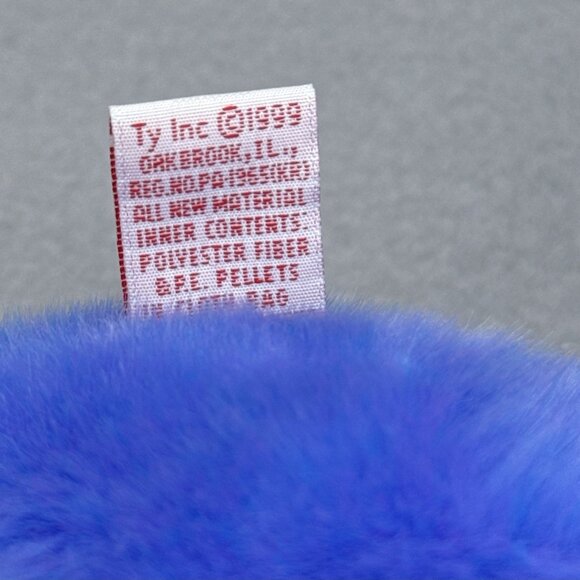 Clubby II Teddy Bear Blue Purple 1999 13" Vtg TY Beanie Buddy Plush Stuffed Toy - Picture 10 of 12